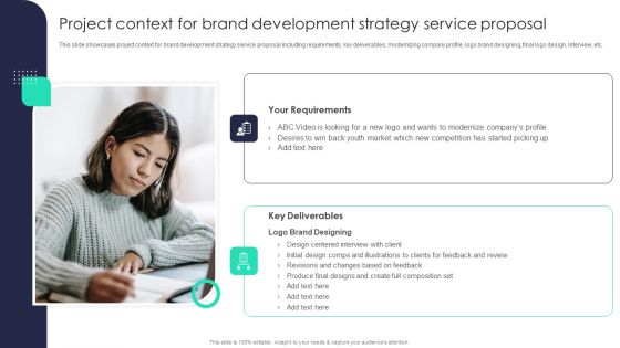 Project Context For Brand Development Strategy Service Proposal Diagrams PDF