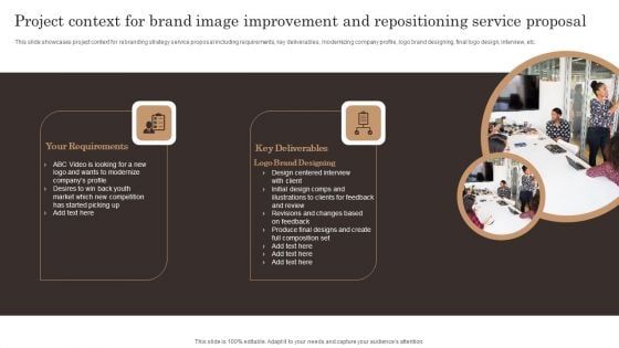 Project Context For Brand Image Improvement And Repositioning Service Proposal Infographics PDF