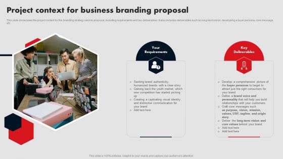 Project Context For Business Branding Proposal Ppt Ideas Master Slide PDF