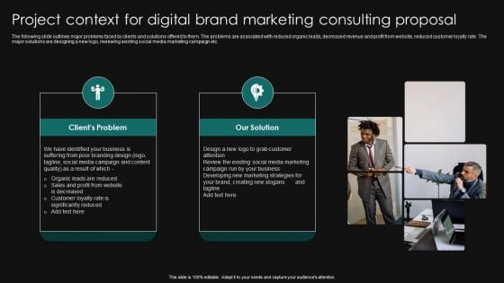 Project Context For Digital Brand Marketing Consulting Proposal Designs PDF