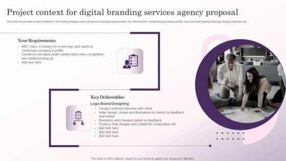 Project Context For Digital Branding Services Agency Proposal Inspiration PDF