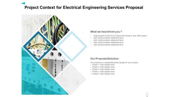 Project Context For Electrical Engineering Services Proposal Ppt Icon Show PDF