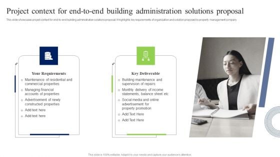 Project Context For End To End Building Administration Solutions Proposal Introduction PDF