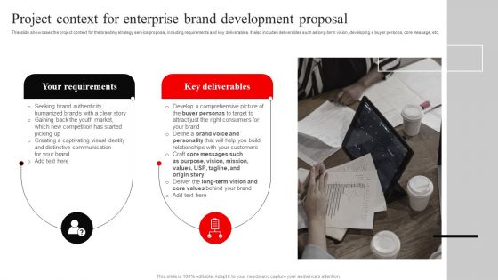 Project Context For Enterprise Brand Development Proposal Elements PDF