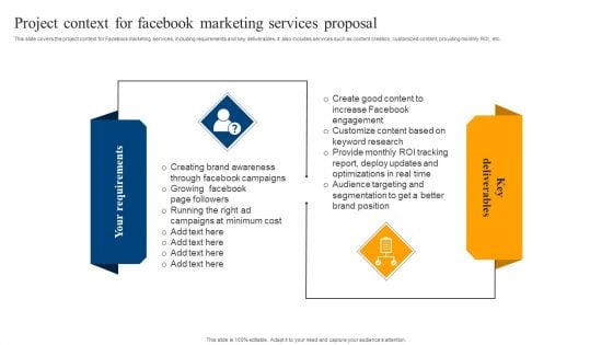 Project Context For Facebook Marketing Services Proposal Mockup PDF