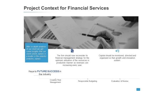 Project Context For Financial Services Data Analysis Ppt PowerPoint Presentation Professional Guidelines