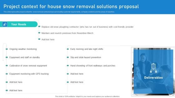 Project Context For House Snow Removal Solutions Proposal Ppt Layouts Tips PDF