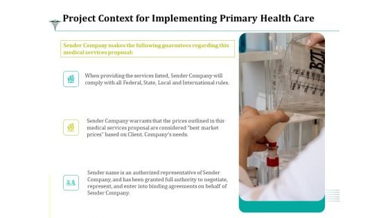 Project Context For Implementing Primary Health Care Ppt File Design Ideas PDF