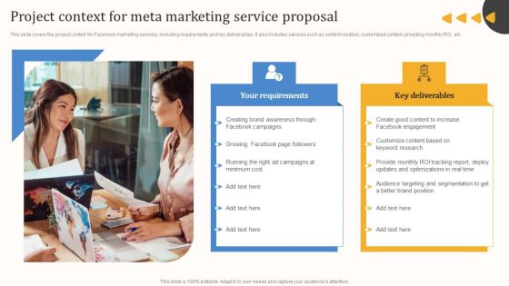 Project Context For Meta Marketing Service Proposal Introduction PDF