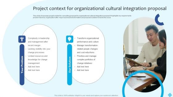 Project Context For Organizational Cultural Integration Proposal Elements PDF Project Context For Organizational Cultural Integration Proposal Elements PDF