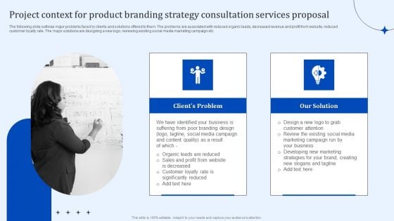 Project Context For Product Branding Strategy Consultation Services Proposal Diagrams PDF