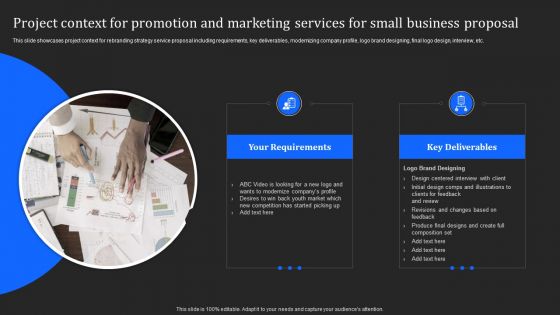 Project Context For Promotion And Marketing Services For Small Business Proposal Guidelines PDF