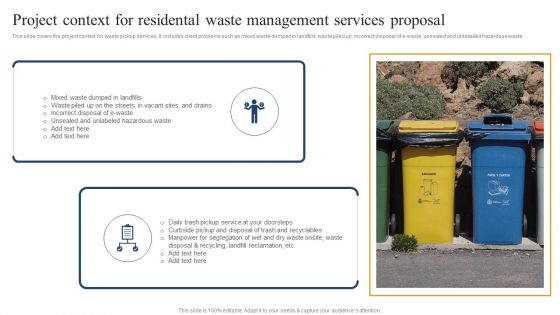 Project Context For Residental Waste Management Services Proposal Ideas PDF