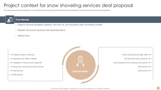 Project Context For Snow Shoveling Services Deal Proposal Inspiration PDF