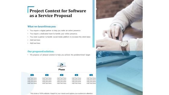 Project Context For Software As A Service Proposal Ppt Infographics Graphic Images PDF