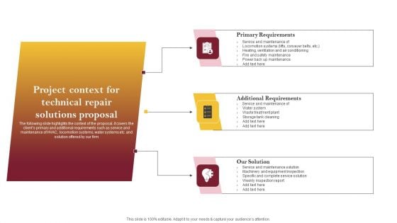 Project Context For Technical Repair Solutions Proposal Themes PDF