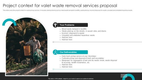 Project Context For Valet Waste Removal Services Proposal Summary PDF
