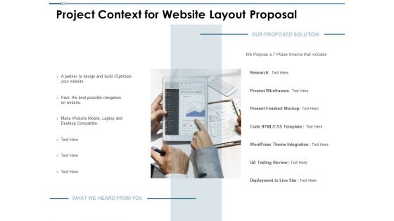 Project Context For Website Layout Proposal Ppt PowerPoint Presentation Summary Tips
