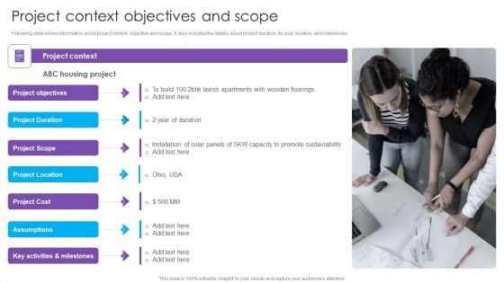 Project Context Objectives And Scope Real Estate Project Funding Diagrams PDF