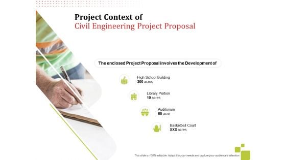 Project Context Of Civil Engineering Project Proposal Development Ppt Gallery Diagrams PDF