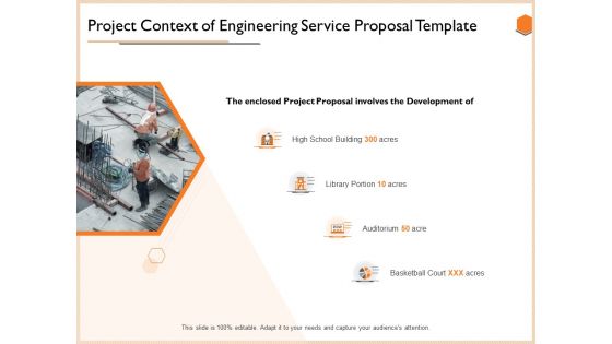 Project Context Of Engineering Service Proposal Template Background PDF
