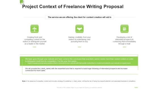Project Context Of Freelance Writing Proposal Ppt Portfolio Graphics Download PDF Project Context Of Freelance Writing Proposal Ppt Portfolio Graphics Download PDF