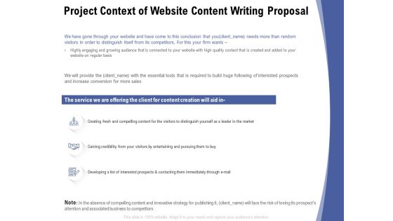 Project Context Of Website Content Writing Proposal Ppt Infographic Template File Formats PDF