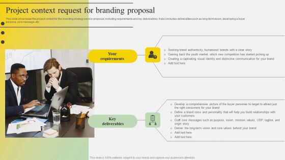 Project Context Request For Branding Proposal Ppt Outline Sample PDF