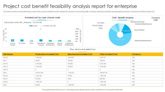 Project Cost Benefit Feasibility Analysis Report For Enterprise Ppt Layouts Background Image PDF