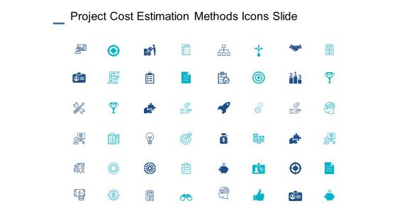 Project Cost Estimation Methods Icons Slide Ppt PowerPoint Presentation Professional Model