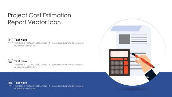 Project Cost Estimation Report Vector Icon Ppt PowerPoint Presentation Gallery Example PDF