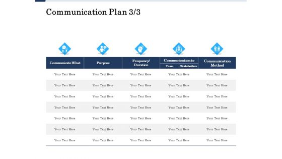Project Deliverables Administration Outline Communication Plan Team Ppt File Format Ideas PDF