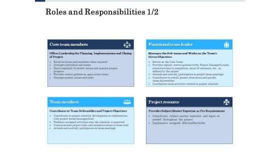 Project Deliverables Administration Outline Roles And Responsibilities Team Ppt Outline Graphics Pictures PDF