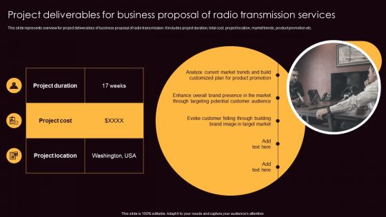 Project Deliverables For Business Proposal Of Radio Transmission Services Themes PDF Project Deliverables For Business Proposal Of Radio Transmission Services Themes PDF