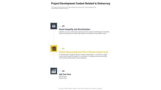 Project Development Context Related To Democracy One Pager Documents