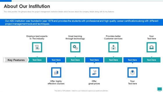 Project Development Expert IT About Our Institution Ppt PowerPoint Presentation Gallery Slide Portrait PDF Project Development Expert IT About Our Institution Ppt PowerPoint Presentation Gallery Slide Portrait PDF