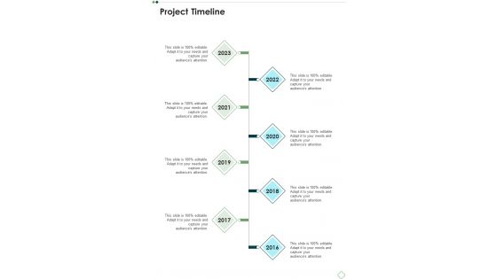 Project Development Planning Proposal Template Project Timeline One Pager Sample Example Document