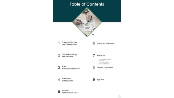 Project Development Planning Proposal Template Table Of Contents One Pager Sample Example Document Project Development Planning Proposal Template Table Of Contents One Pager Sample Example Document