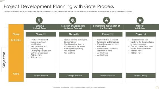 Project Development Planning With Gate Process Designs PDF