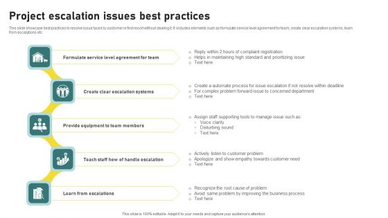 Project Escalation Issues Best Practices Brochure PDF