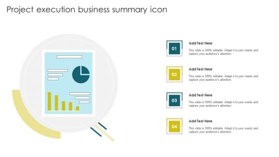 Project Execution Business Summary Icon Icons PDF