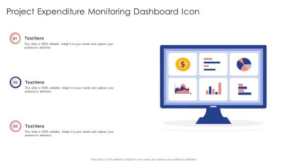 Project Expenditure Monitoring Dashboard Icon Ppt Portfolio Clipart PDF