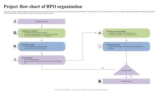 Project Flow Chart Of BPO Organization Summary PDF