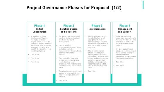 Project Governance Phases For Proposal Support Ppt PowerPoint Presentation Outline Layout Ideas