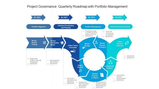 Project Governance Quarterly Roadmap With Portfolio Management Diagrams