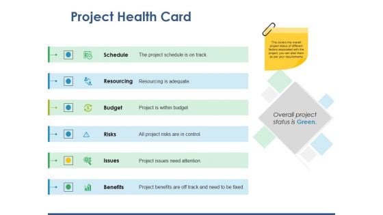 Project Health Card Ppt PowerPoint Presentation File Deck