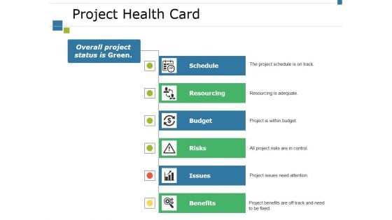 Project Health Card Ppt PowerPoint Presentation Ideas Graphics