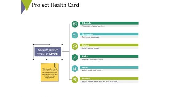 Project Health Card Ppt PowerPoint Presentation Inspiration Graphic Tips