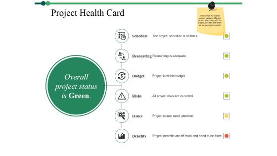 Project Health Card Ppt PowerPoint Presentation Summary Tips