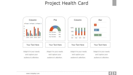 Project Health Card Template 1 Ppt PowerPoint Presentation Professional Example